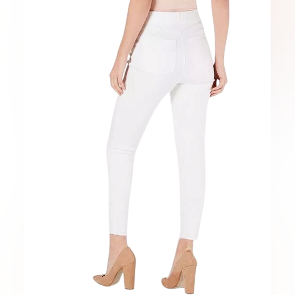 NWT SPANX Distressed White Skinny Ankle Frayed Cuff Jeans S Small New with Tag - Picture 8 of 11